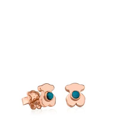 Rose Vermeil Silver Super Power Earrings with Turquoise
