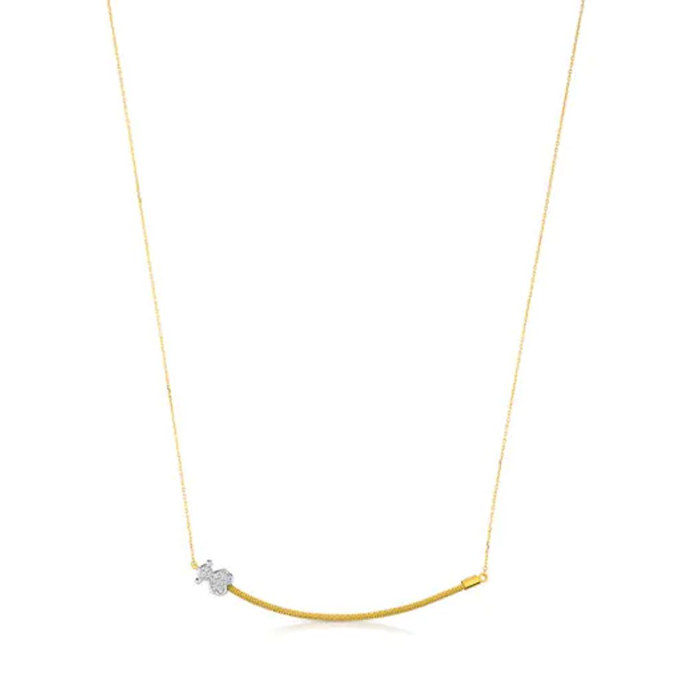 Gold and Diamonds Icon Mesh Necklace