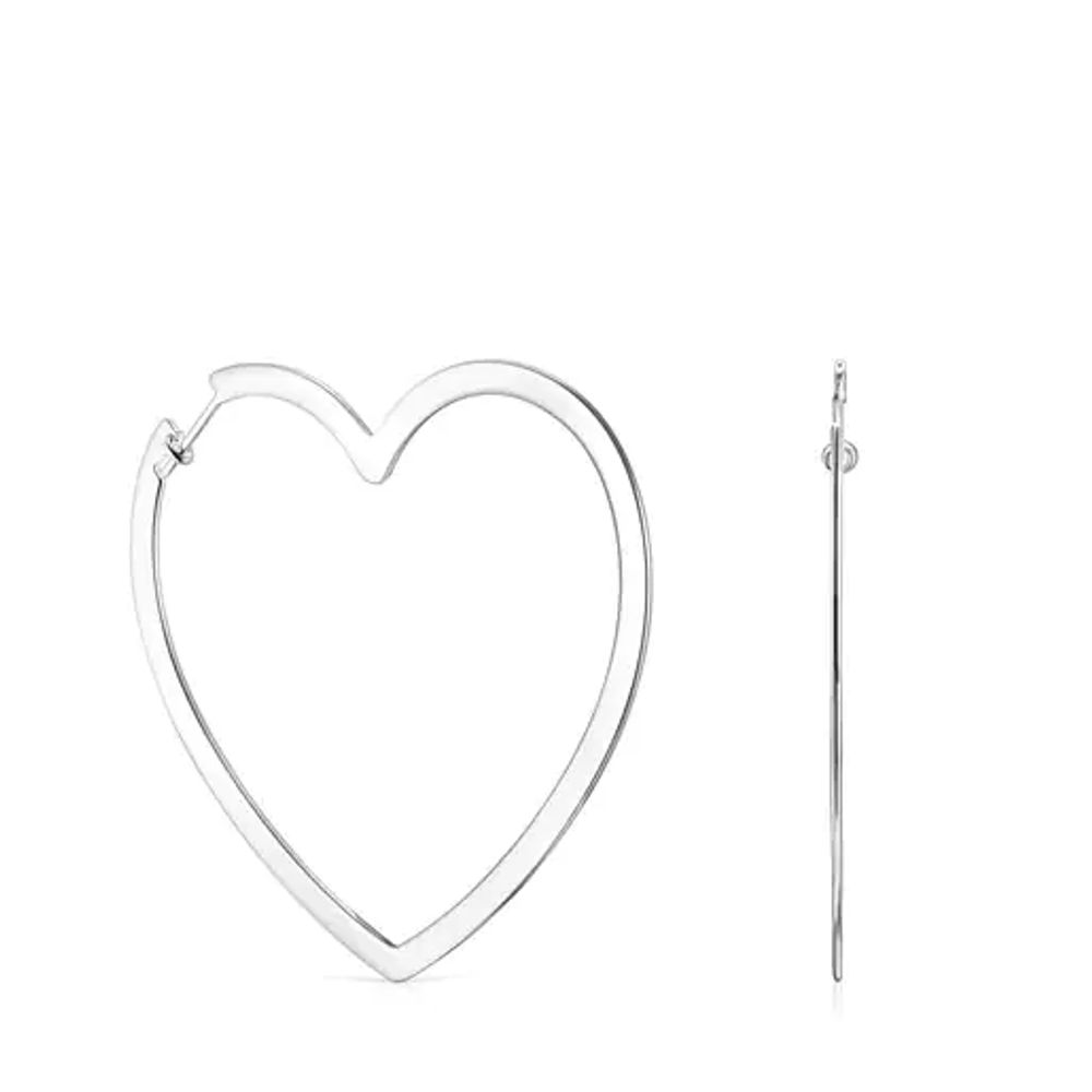 Aretes Silueta corazón de Plata