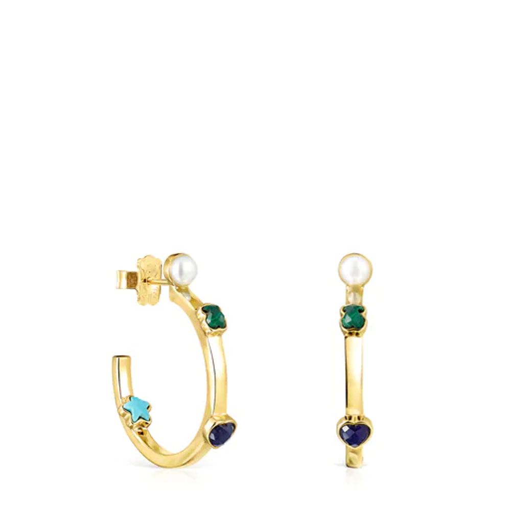 TOUS Glory Earrings in Silver Vermeil with Gemstones | Plaza Del Caribe