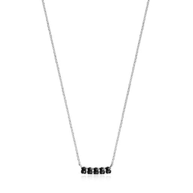 TOUS Mini Onix Necklace in Silver with Onyx 1,8cm. | Westland Mall