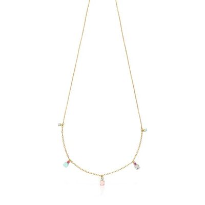 Mini Ivette Necklace in Gold with Gemstones