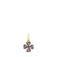 Silver Vermeil TOUS Good Vibes clover Pendant with Gemstones