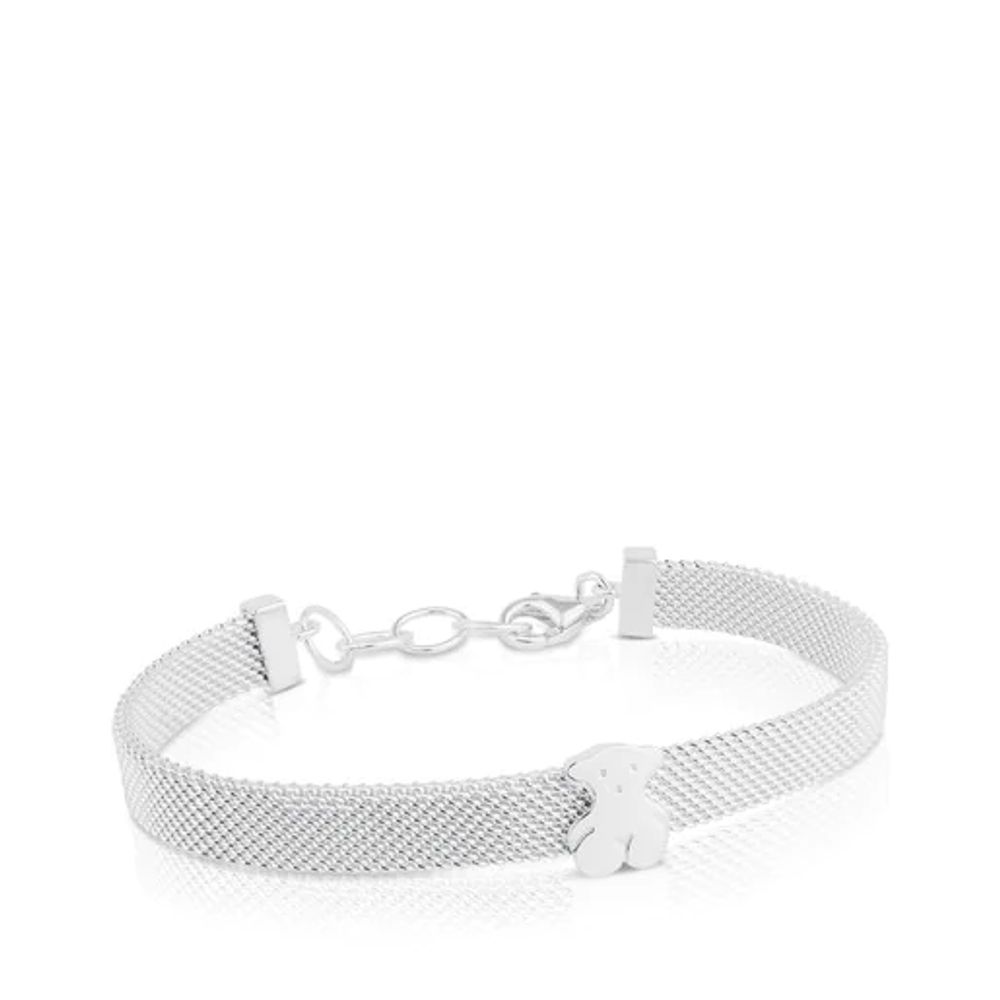 Pulsera Mesh de Plata motivo oso