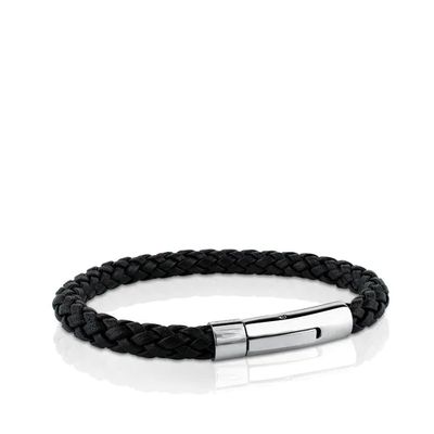 Pulsera TOUS Man en acero y cuero trenzado