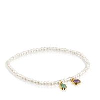 Glory Bracelet in Silver Vermeil and Pearls with Amazonite and Amethyst