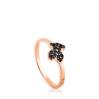 Rose Vermeil Silver TOUS motif Ring with Spinels Bear