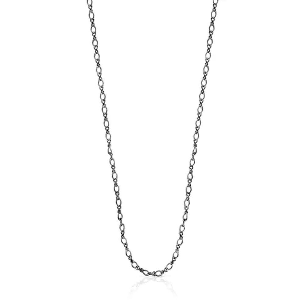 Gargantilla barbada de plata dark silver, 60 cm Chain