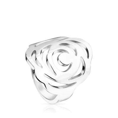 Anillo Rosa de Abril Plata