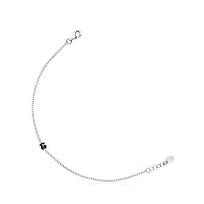 TOUS Mini Onix Bracelet in Silver with Onyx 0,4cm.