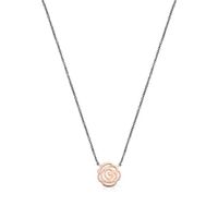 Rose Vermeil Silver and Oxidized Silver Rosa de Abril Necklace