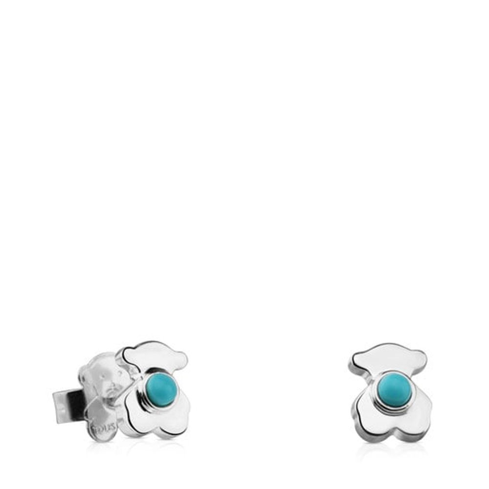 TOUS Silver Super Power Earrings with Ceramic | Plaza Del Caribe