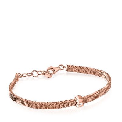 Pulsera Real Sisy con baño de oro rosa 18 kt sobre plata con Perla