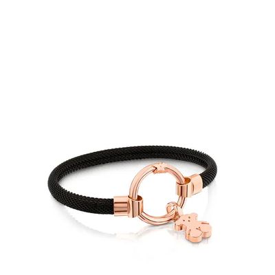 Rose Vermeil Silver and black IP Steel TOUS Hold Bracelet