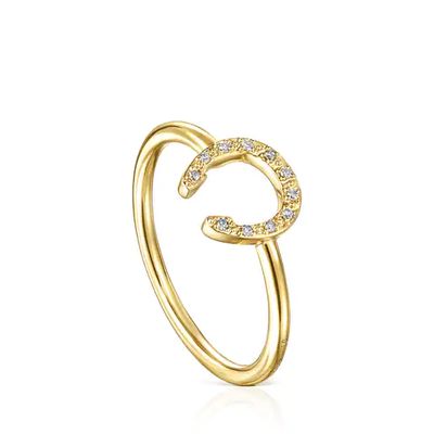 Anillo TOUS Good Vibes herradura de oro y diamantes