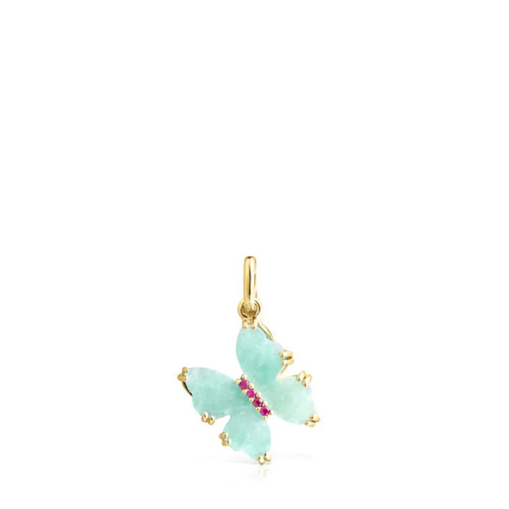 TOUS Gold with Amazonite and Ruby Vita butterfly Pendant | Westland Mall