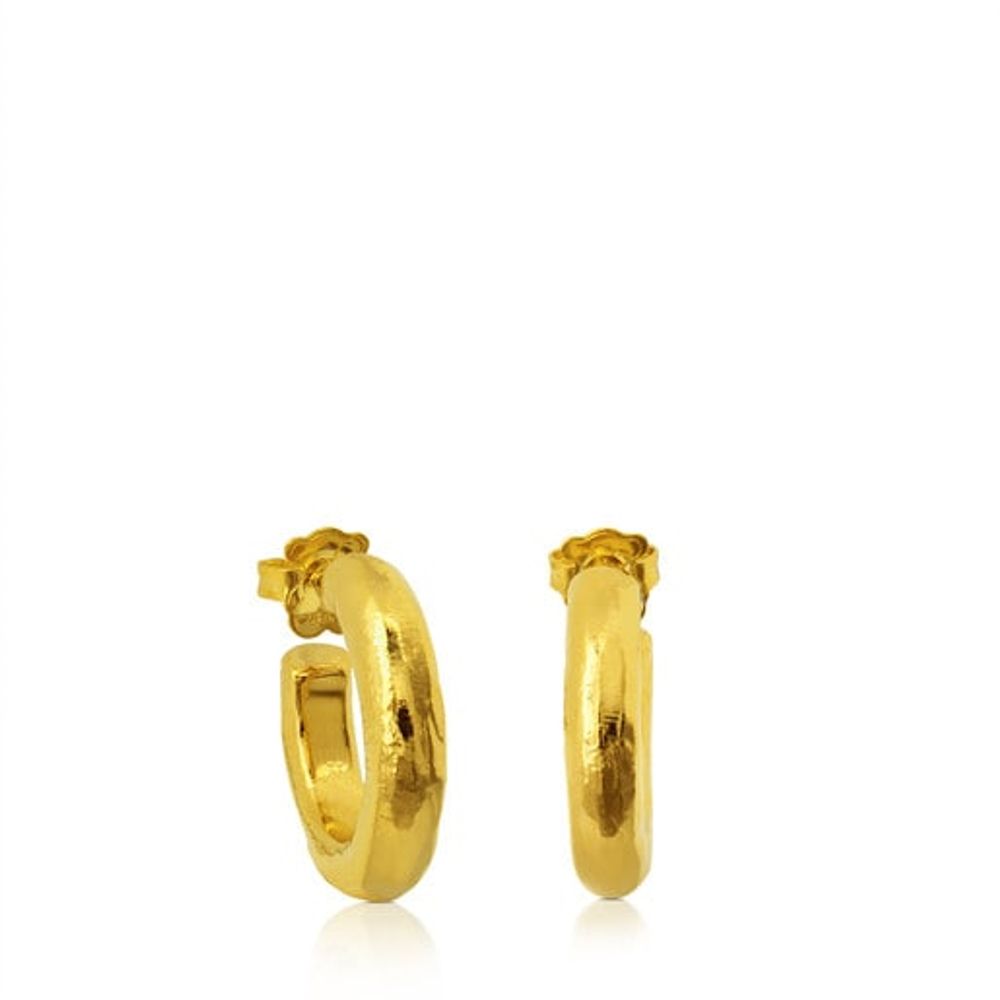 Aretes Duna Tube con baño de oro 18 kt sobre plata