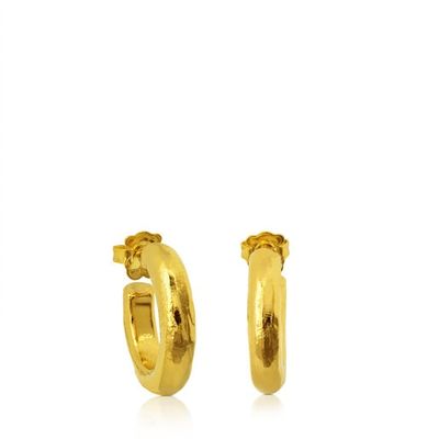 Aretes Duna Tube con baño de oro 18 kt sobre plata