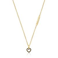 Collar con Dije corazón con baño de oro 18 kt sobre plata