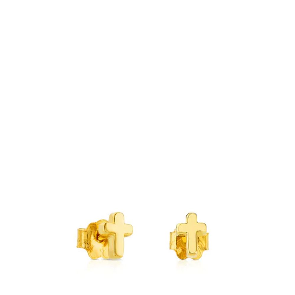 TOUS Gold Sweet Dolls XXS Earrings Cross motif. Stud lock. | Westland Mall