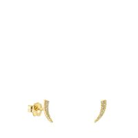 Gold TOUS Good Vibes mini cornucopia Earrings with Diamonds