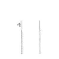 Long Straight bar Earrings in Silver