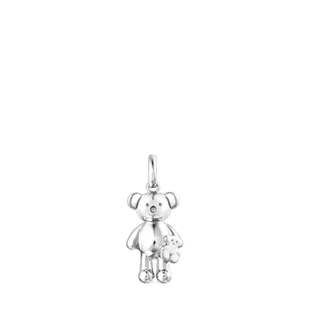 Small Silver Teddy Bear bear Pendant