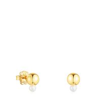 Silver Vermeil Gloss Earrings with Pearl