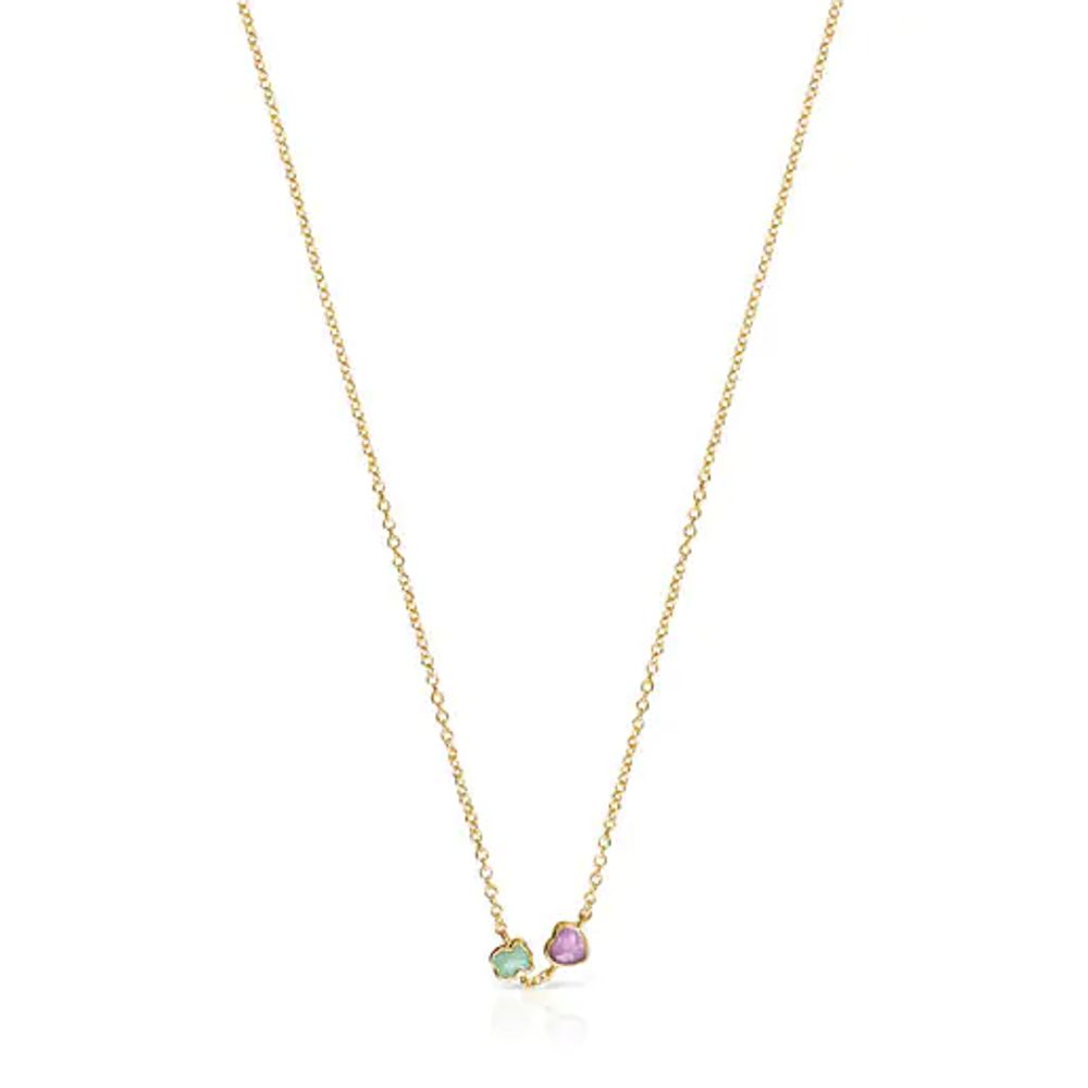 TOUS Glory Necklace in Silver Vermeil with Amazonite and Amethyst | Plaza  Las Americas