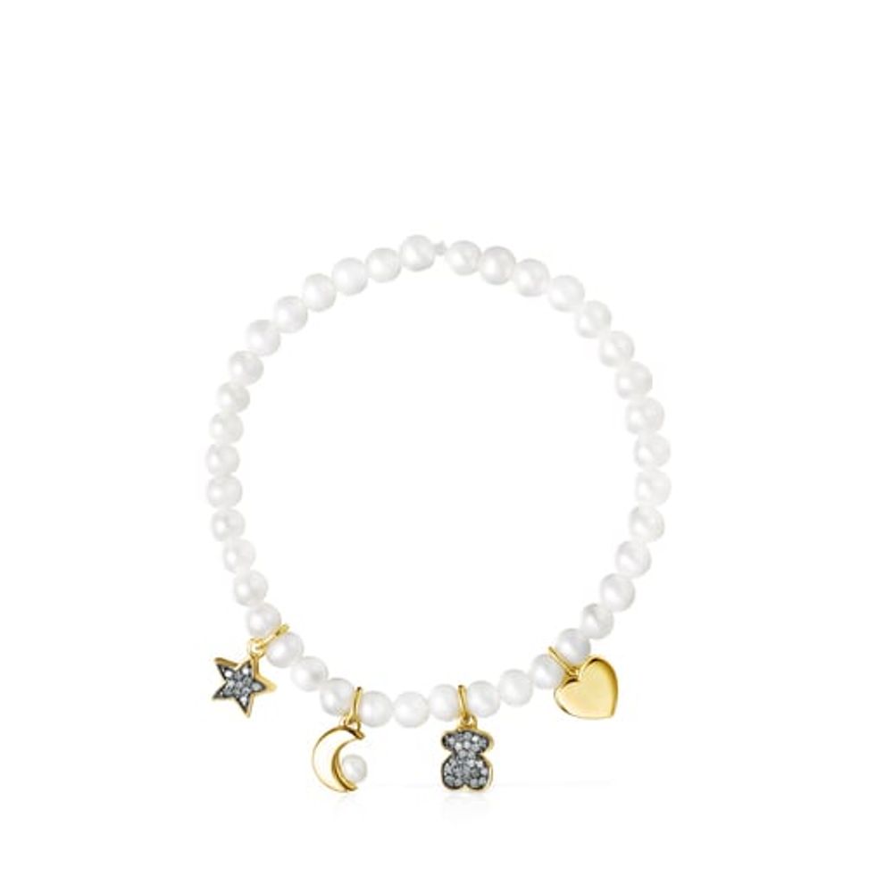 Nocturne Pearl Bracelet with Silver Vermeil and Diamonds