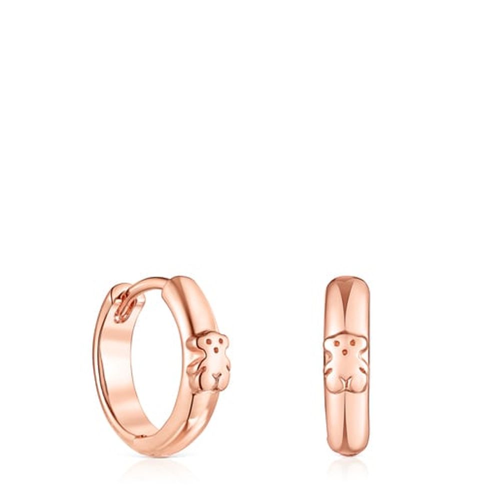 TOUS Rose Silver Vermeil TOUS Basics bear Hoop earrings | Westland Mall