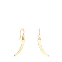 Aretes cortos TOUS Good Vibes cuerno con baño de oro 18 kt sobre plata