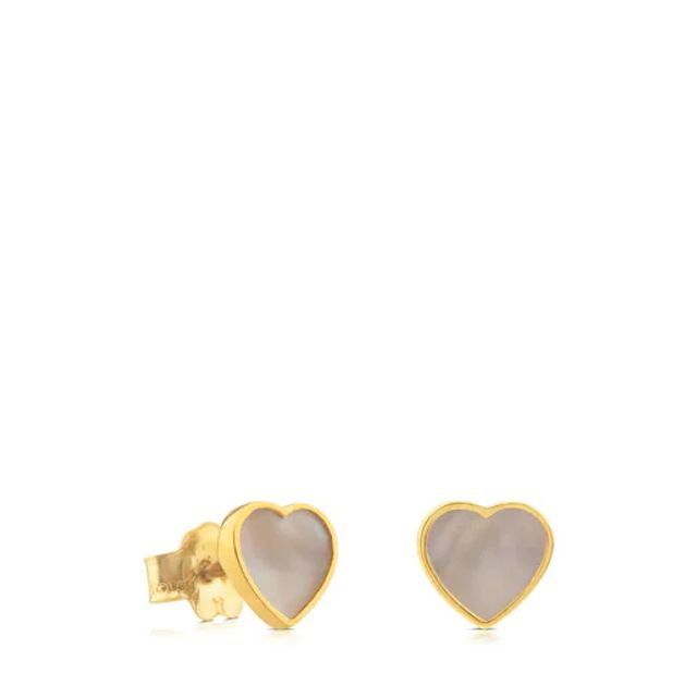 TOUS Gold and Mother-of-pearl XXS heart Earrings | Westland Mall