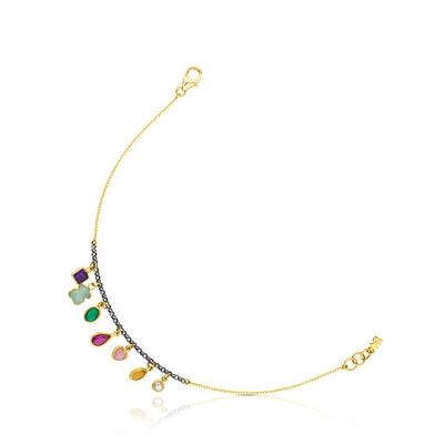 Pulsera de oro y plata con gemas Gem Power