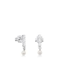 Silver TOUS Straight Earrings with Pearls