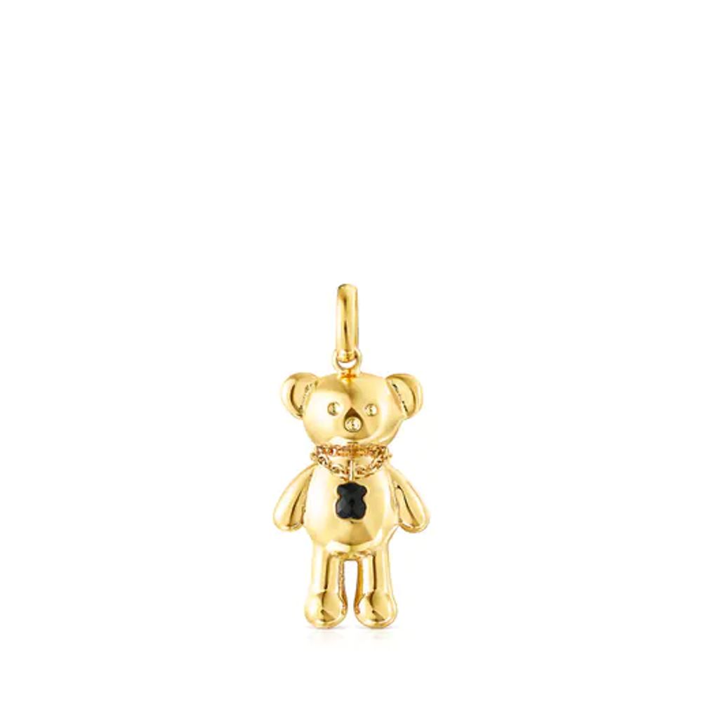 TOUS Silver Vermeil Teddy Bear necklace Pendant with Onyx | Westland Mall