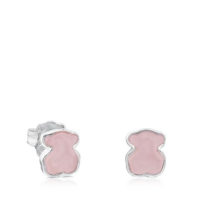 Aretes New Color de Plata con Cuarzo