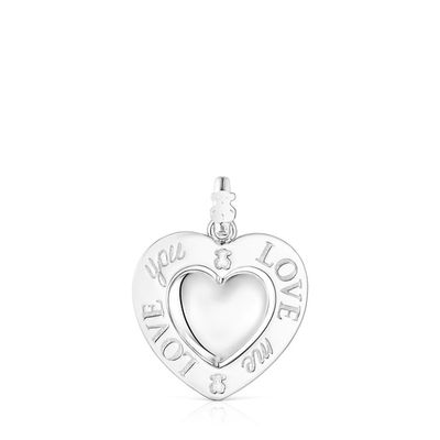 Silver Valentine's Day rotating heart Pendant