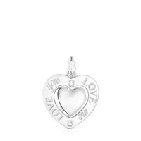 Silver Valentine's Day rotating heart Pendant