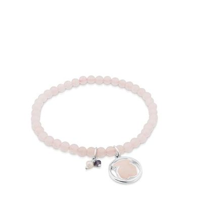 Pulsera Camille de Plata con Cuarzo rosa, Iolita y Perla