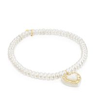 Gold Valentine's Day Bracelet with cultivated Pearls