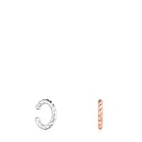 Pack Earcuff Braid de Plata y baño de oro rosa 18 kt sobre plata