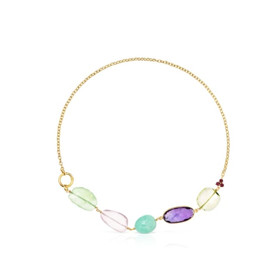 Gold Luz Necklace with Gemstones