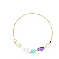 Gold Luz Necklace with Gemstones