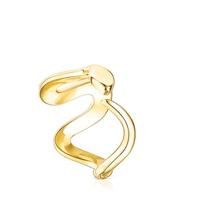 Anillo Fragile Nature serpiente con baño de oro 18 kt sobre plata