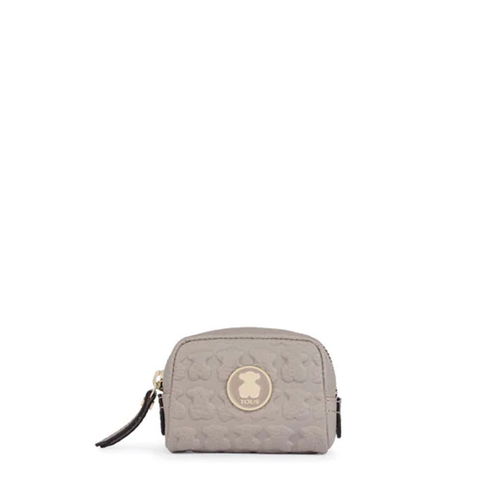TOUS Small taupe colored Leather Sherton Change purse | Plaza Las Americas