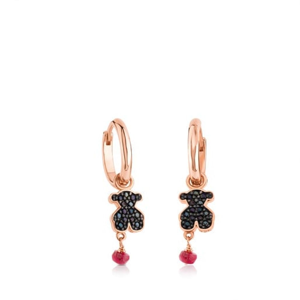 Aretes Motif con baño de oro rosa 18 kt sobre plata