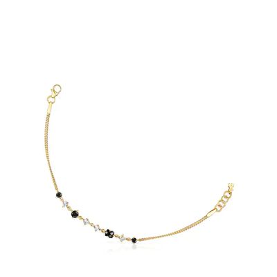 Pulsera Glaring con baño de oro 18 kt sobre plata con ónix y zircón