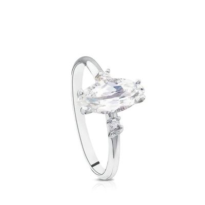 white Gold Eklat Ring with Diamonds and Topaz
