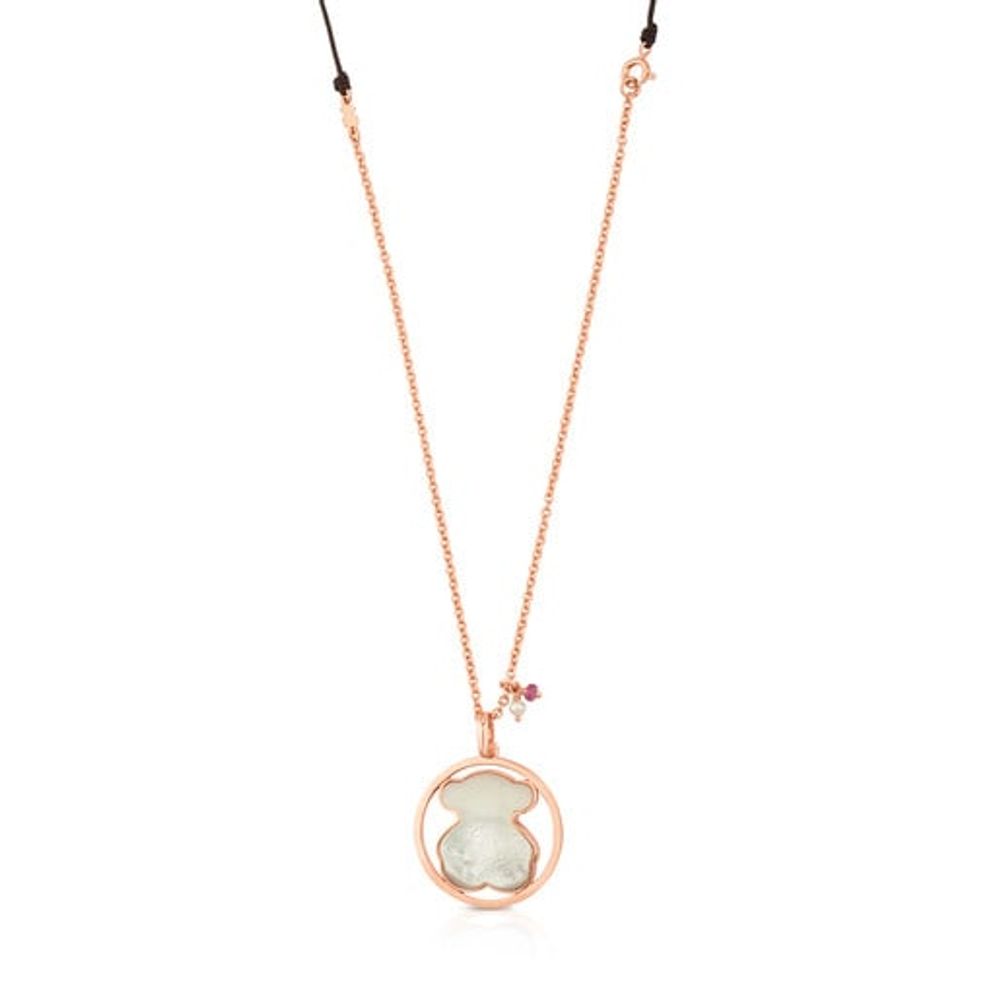 TOUS Rose Vermeil Silver Camille Necklace with Mother-of-Pearl, Garnets and  Pearl | Plaza Las Americas